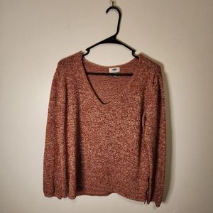 Old Navy Red Heather V-Neck Sweater  XL